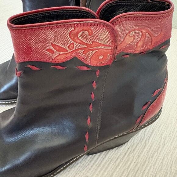 Vintage leather boots Donald J Pliner Hinda western coastalcowgirl witchy -FLAW - Picture 12 of 16